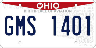 OH license plate GMS1401