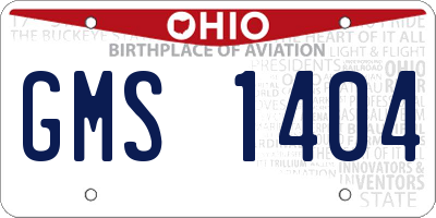 OH license plate GMS1404