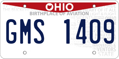 OH license plate GMS1409