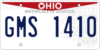 OH license plate GMS1410