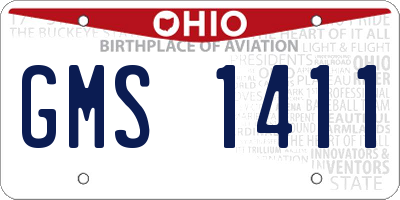 OH license plate GMS1411