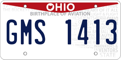 OH license plate GMS1413