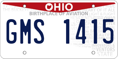 OH license plate GMS1415