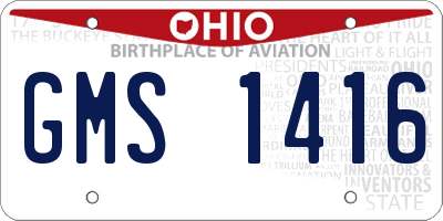 OH license plate GMS1416