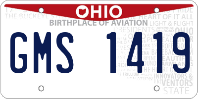OH license plate GMS1419