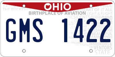 OH license plate GMS1422