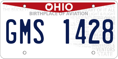 OH license plate GMS1428