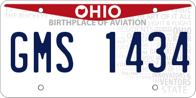 OH license plate GMS1434