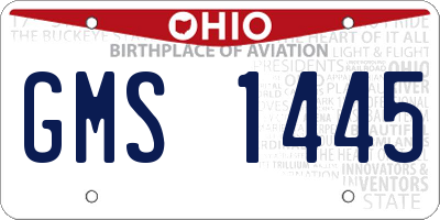 OH license plate GMS1445