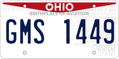 OH license plate GMS1449