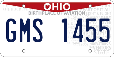 OH license plate GMS1455