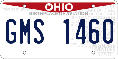 OH license plate GMS1460