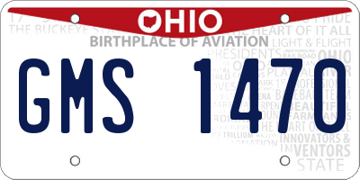 OH license plate GMS1470