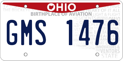 OH license plate GMS1476