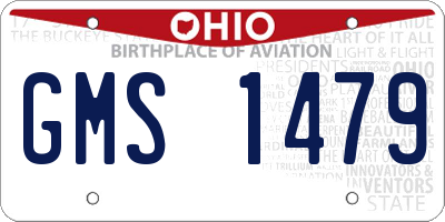 OH license plate GMS1479