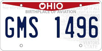 OH license plate GMS1496