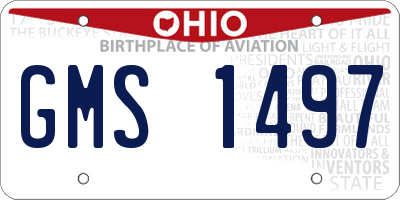 OH license plate GMS1497