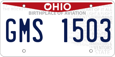 OH license plate GMS1503