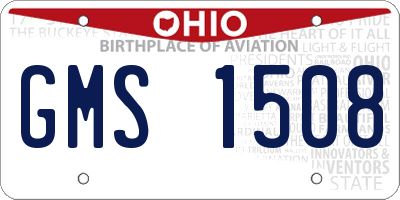 OH license plate GMS1508
