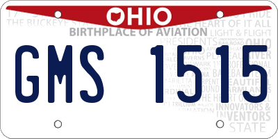 OH license plate GMS1515