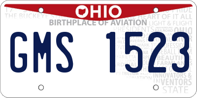 OH license plate GMS1523