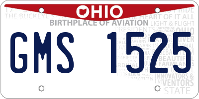 OH license plate GMS1525