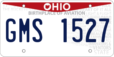 OH license plate GMS1527