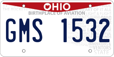 OH license plate GMS1532