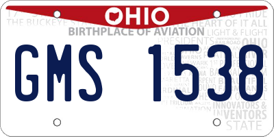 OH license plate GMS1538