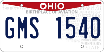 OH license plate GMS1540