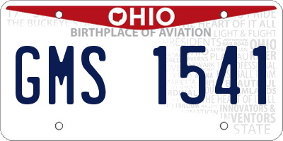 OH license plate GMS1541