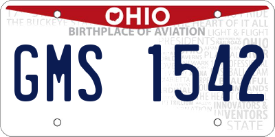 OH license plate GMS1542