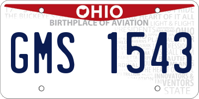 OH license plate GMS1543