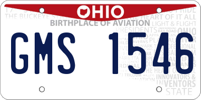 OH license plate GMS1546