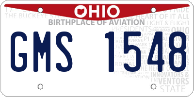 OH license plate GMS1548