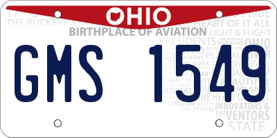 OH license plate GMS1549