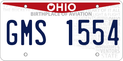 OH license plate GMS1554