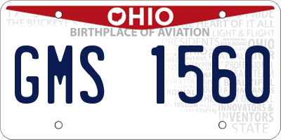 OH license plate GMS1560