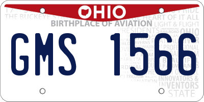 OH license plate GMS1566