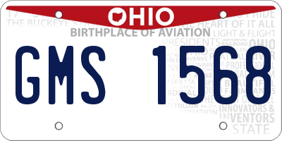 OH license plate GMS1568