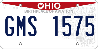 OH license plate GMS1575