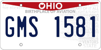 OH license plate GMS1581