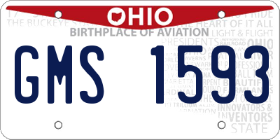 OH license plate GMS1593
