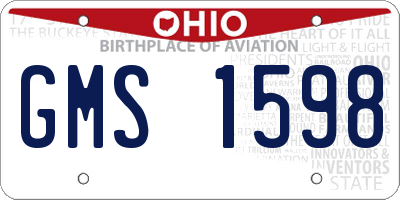 OH license plate GMS1598