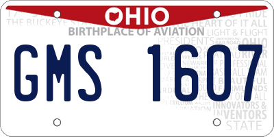 OH license plate GMS1607