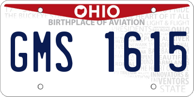 OH license plate GMS1615