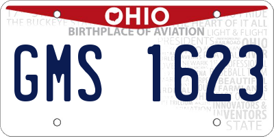 OH license plate GMS1623