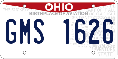 OH license plate GMS1626