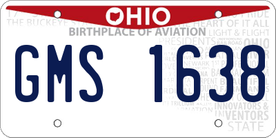OH license plate GMS1638