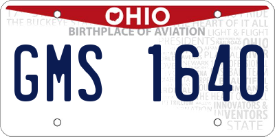 OH license plate GMS1640